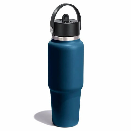32 oz Wide Mouth Travel Bottle with Flex Straw Cap Indigo Color