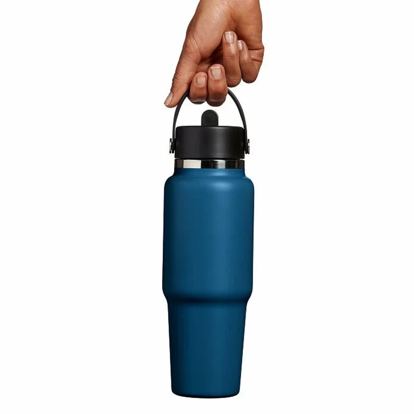 32 oz Wide Mouth Travel Bottle with Flex Straw Cap Indigo Color